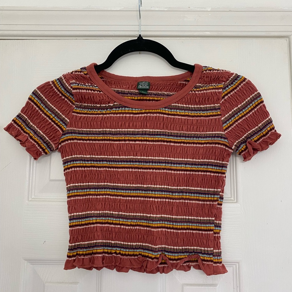 Wild Fable Smocked Cropped T-Shirt